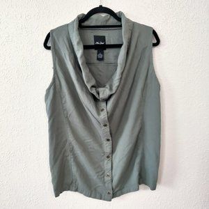 ME JANE Women's Snap Up Vest Green Large